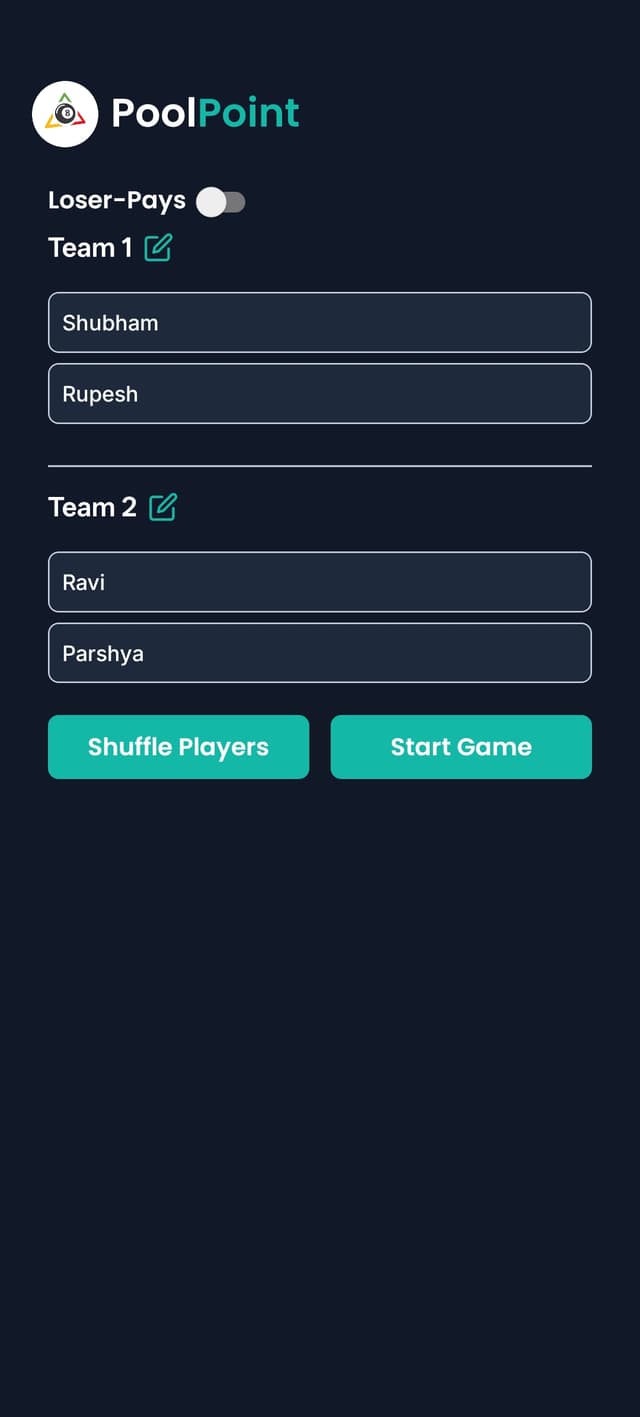 PoolPoint screen 2